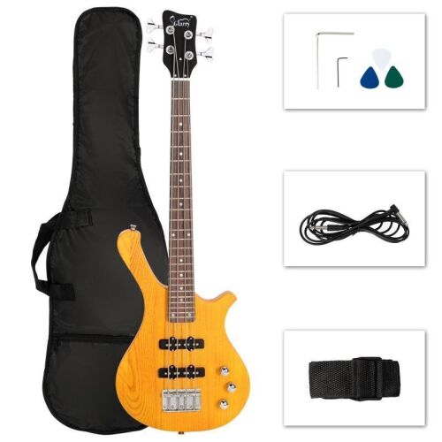 Glarry GW101 36in Mini Electric Bass Guitar Yellow