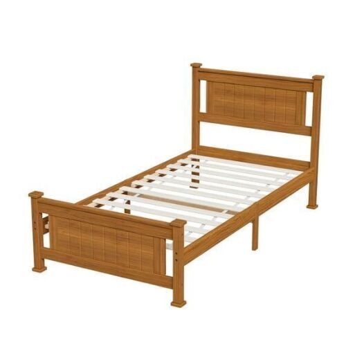 VINGLI Twin Solid Wood Platform Bed Frame