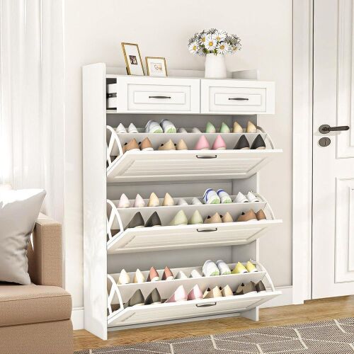 Storage Cabinet with 3 Flip Drawers & 2 Horizontal Drawers