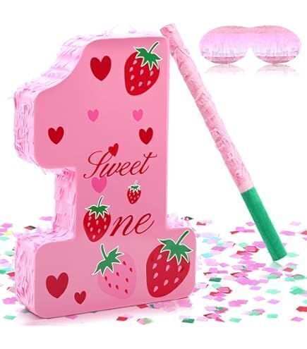 Sweet One Strawberry Pinata Set