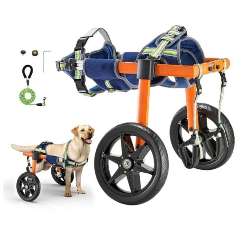 VEVOR 2 Wheel Dog Wheelchair for Back Legs, Height, Width & Length Adjustable, 35-48 lbs, Medium