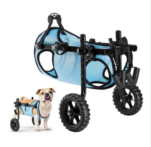 VEVOR Adjustable 2 Wheel Dog Wheelchair for Back Legs, Shock-Absorbing Wheels, up to 33lbs, Medium