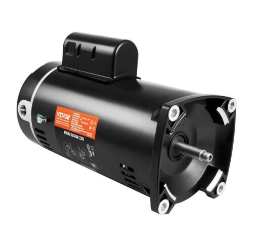 VEVOR 2 HP Pool Pump Motor, 56Y Frame, 230V (7.8 Amps) 3450 RPM, 60Hz, 1.3 Service Factor, 50μF/250V Capacitor, CCW Rotation Square Flange Replacement Motor