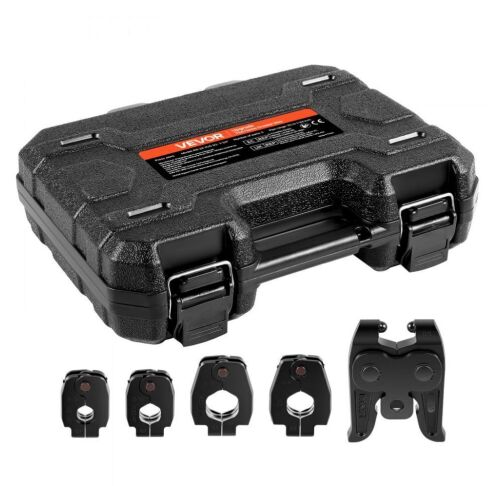 VEVOR 5PCS VUS Pressing Kit, 4PCS Press Rings (1/2", 3/4", 1", 1-1/4") & R8 Actuator - Compatible with ProPress Copper Pipes, Work with 32KN Standard Press Tools for 180° Operation