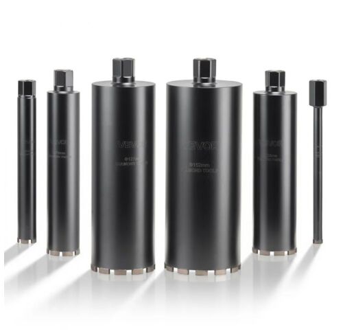 VEVOR Core Drill Bit, 6 Pieces, 1/2/3/4/5/6 inch Diameter, 14 inch Drilling Depth, 1-1/4 in-7 Internal Thread, High-Precision Welding, Wet Diamond Core Bit for Reinforced Concrete, Bricks, and Masonry