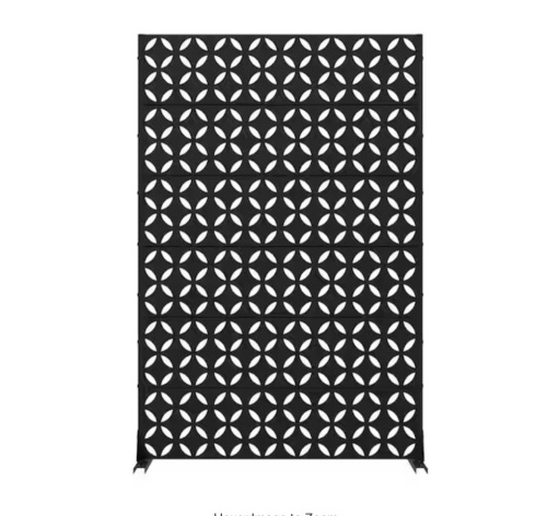 Dovelina 72 in. Daniel Metal Outdoor Garden Fence Privacy Screen Garden Screen Panels in Black