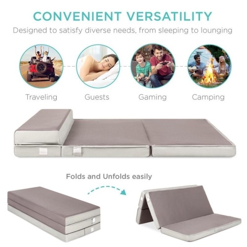 Folding Portable Mattress Topper w/ Plush Foam - 4in - Lot 114