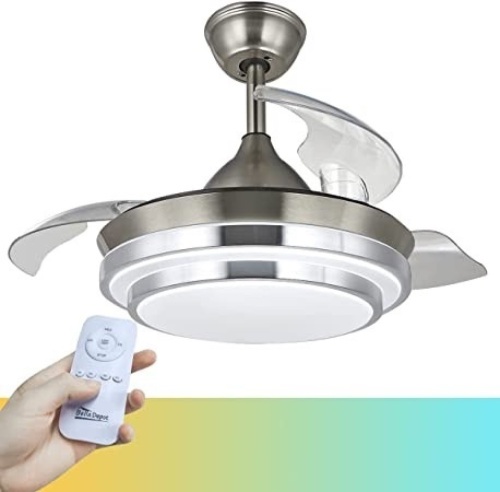 36-in Modern Ceiling Fan, Retractable Ceiling Fan - Lot 151