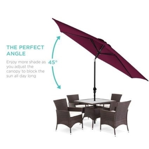10ft Outdoor Steel Market Patio Umbrella Decoration w/ Tilt, Crank Lift - Lot 180