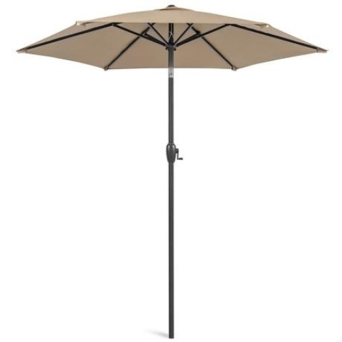 7.5ft Outdoor Market Patio Umbrella w/ Push Button Tilt, Crank Lift - Lot 194