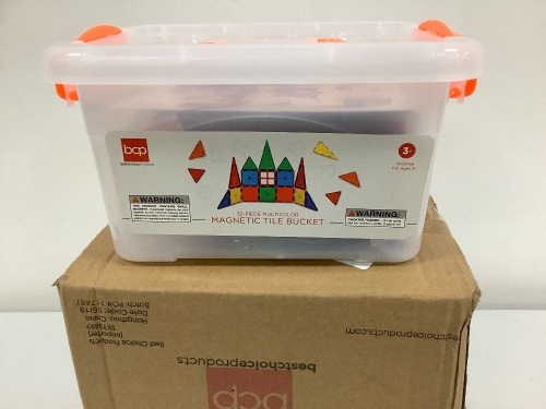 32-Piece Multicolor Magnetic Tile Bucket - Lot 197