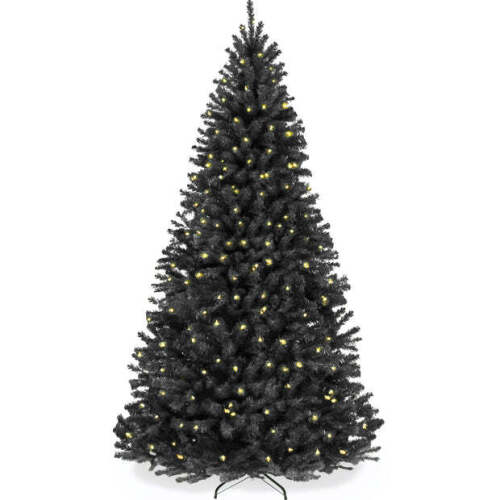 Pre-Lit Artificial Black Spruce Christmas Tree, w/Easy Assembly 7.5ft