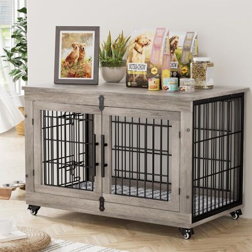 38'' Wooden Dog Crate End Table