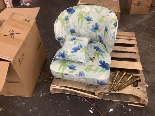 Barrel Accent Chair with Cushion - Missing Some Hardware