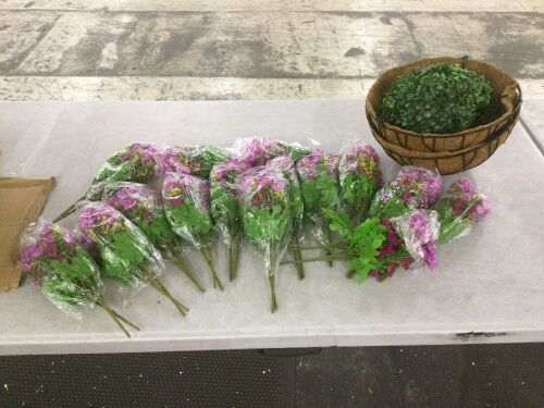 Artificial Flowers with Hanging Baskets