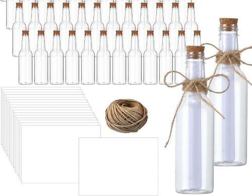 5.6 oz Plastic Message Bottles with Corks, 24pc