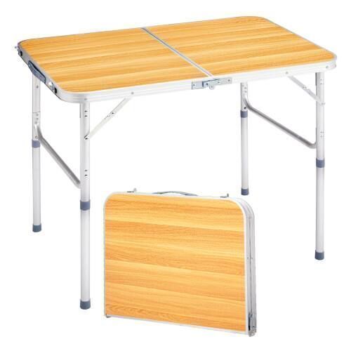 3FT Portable Aluminum Folding Table with Adjustable Height, Carrying Handle