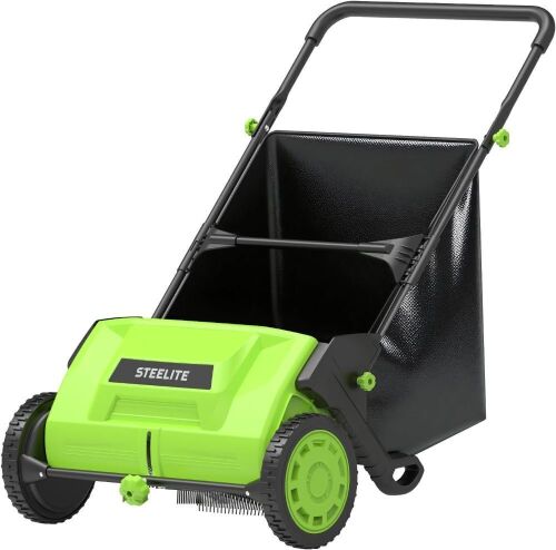 STEELITE 21inch Leaf & Grass Collector, Push Lawn Sweeper