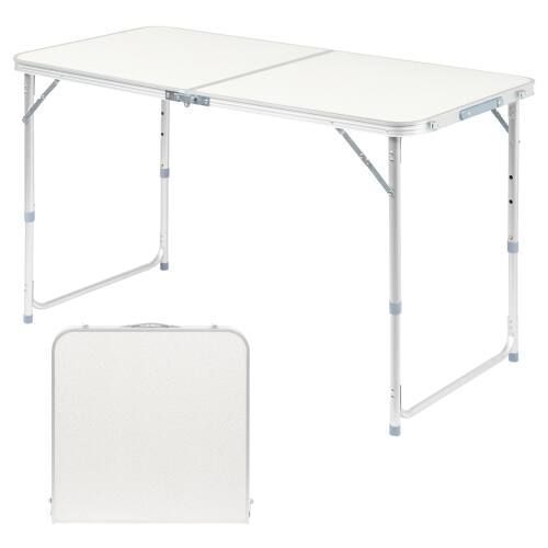 4FT Portable Folding Table with Carrying Handle, Adjustable Height