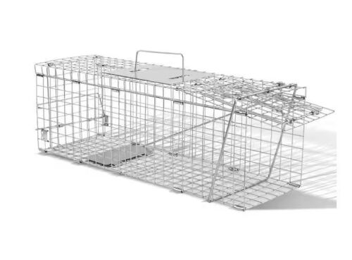 24 in. Easy-Set Outdoor Iron Small Animal Folding Cage Trap