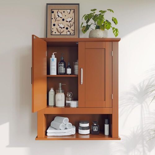 VINGLI Medicine Cabinet with Open Shelf and 2 Doors