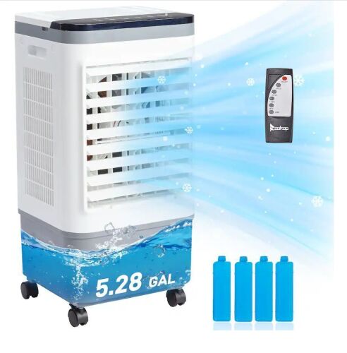 5.2 Gal Portable Swamp Cooler Fan w/Remote Control, 12H Time