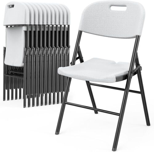 VINGLI 10 Pack Whtie Plastic Folding Chairs