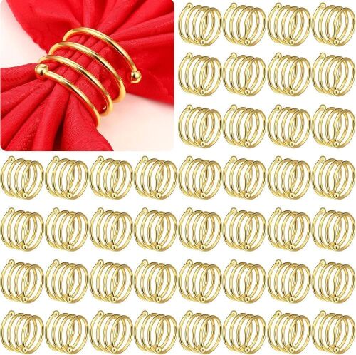 100 Pcs Gold Metal Napkin Rings
