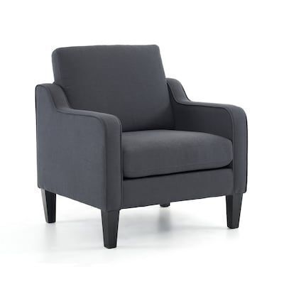 VINGLI 30-in W Mid Century Dark Grey Linen Accent Chair