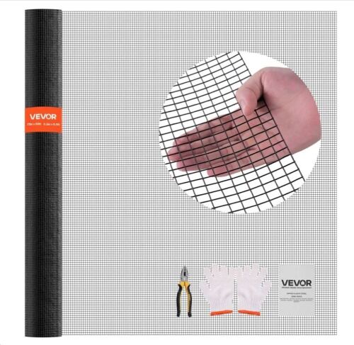 VEVOR 72 in x 50 ft, 1/2 in 19 Gauge Galvanized Wire Mesh Roll, Weather-Resistant Vinyl Coated