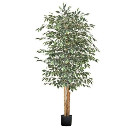 VEVOR 6FT Artificial Ficus Tree with Black Pot