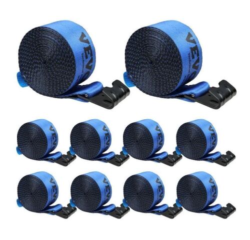 VEVOR 4" x 30' Winch Straps with Flat Hook, 6000 lbs Load Capacity, 18000 lbs Breaking Strength, 10 Pack
