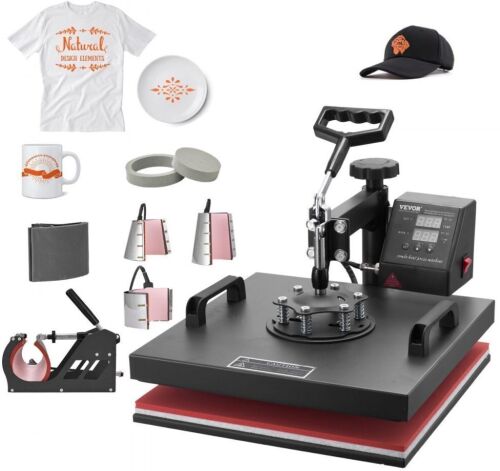 VEVOR 8 in 1 Heat Press Machine 15x15 Inch 360° Swing Away