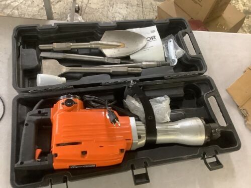 VEVOR Demolition Jack Hammer, 2200W 1400 BPM, 6pcs Chisels Bit with Gloves, 360°C Swiveling Front Handle