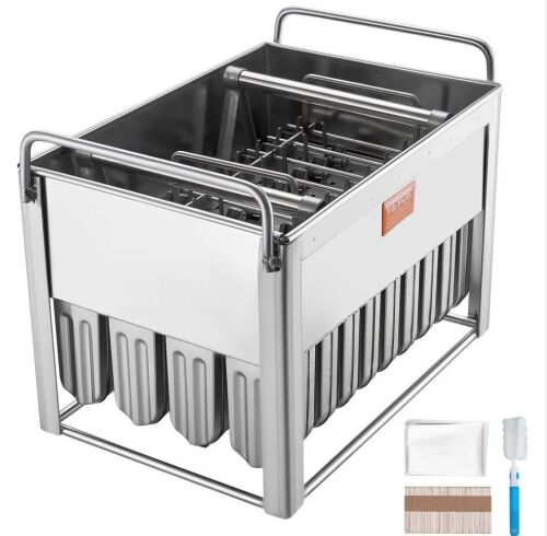 VEVOR 40PCS Round-Head Ice Pop Moulds with Double Slot, Stainless Steel