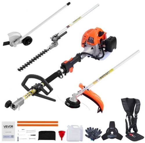 VEVOR 2 Cycle Gas Power Handheld Hedge Trimmer, 4-in-1 26cc Weed Eater with Protective Gear Set, Includes Hedge and String Trimmer, Edger, Brush Cutter