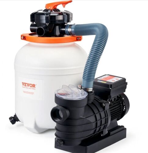 VEVOR Sand Filter Pump for Above Ground Pools, 12-inch, 3000 GPH, 1/2 HP, 6-Way Multi-Port Valve & Strainer Basket