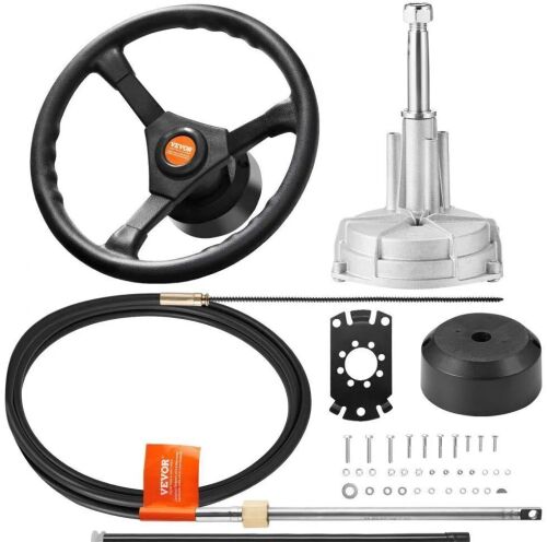VEVOR 13' Outboard Rotary Steering System with 13" Wheel