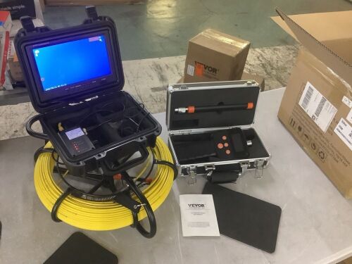 VEVOR 300 ft 9" Pipeline Inspection Camera with with 512Hz Locator, DVR Function - Powers On, Camera Not Working