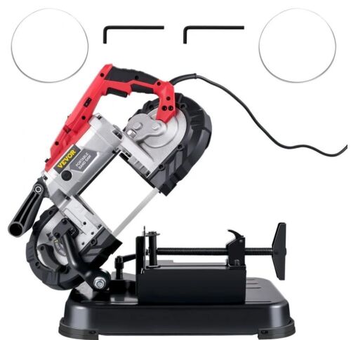 VEVOR 110V Removable Alloy Steel Base Cordless Band Saw, 5 Inch Cutting Capacity, 10Amp Motor