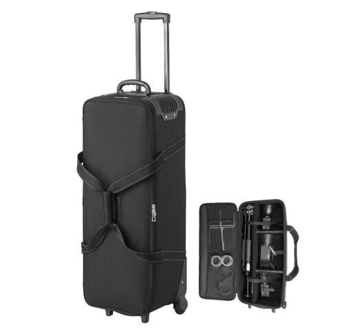 VEVOR Studio Equipment Trolley Case, 35.83 x 11.81 x 14 in, Rolling Camera Bag, with Wheels Straps Padded Compartment Handle