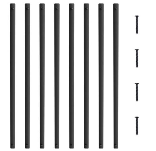 VEVOR Staircase Metal Balusters, 32.28" x 1" x 0.2" Flat Aluminum Alloy Decorative Banister Spindles, 51 Pack