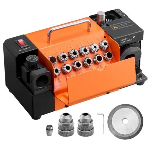 VEVOR 3-15mm Drill Bit Grinder Sharpener with 95°-135° Adjustable Point Angle, 5800RPM