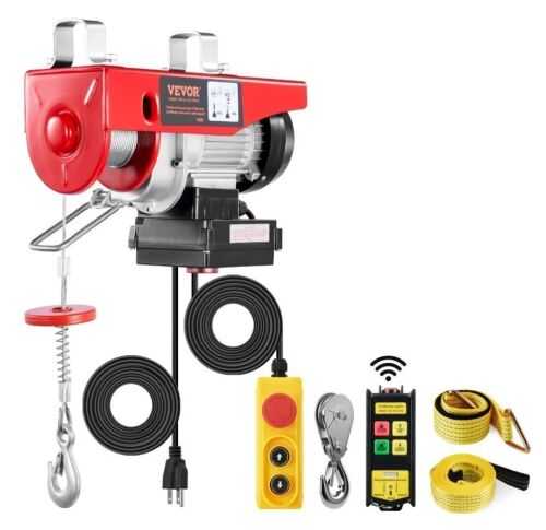 VEVOR 440 lbs 120V Electric Winch with 328 ft Wireless & 14 ft Wired Remote Control, 40 ft Single Cable Lifting Height