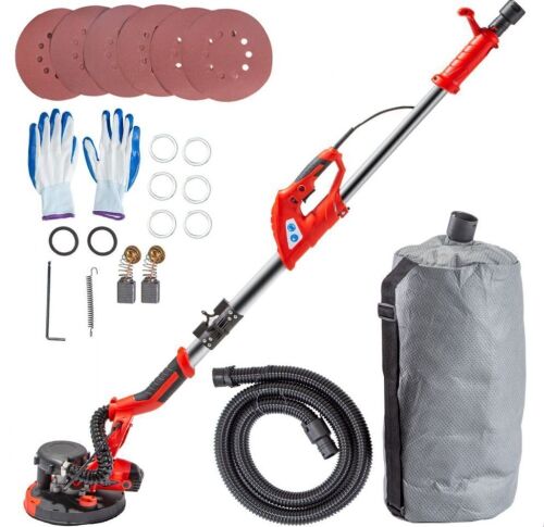 VEVOR 850W Electric Drywall Sander Variable Speed 800-1750RPM, Telescope Handle, Vacuum Bag