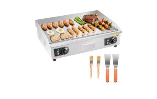 VEVOR Commercial Electric Griddle, 25.79 x 15.75 inch, 2800W, 122-570°F Adjustable Temp Control