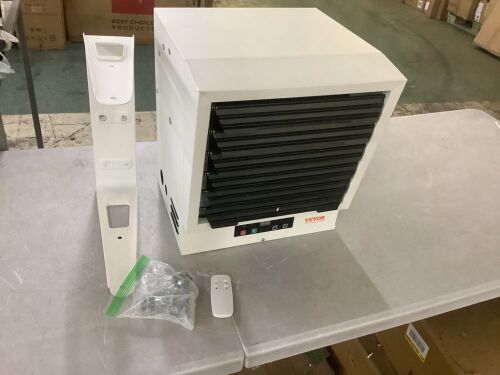 VEVOR 10000-Watt Digital Fan-Forced Wall/Ceiling Mount Shop Heater with Remote Control, Overheat Protection, Hardwired