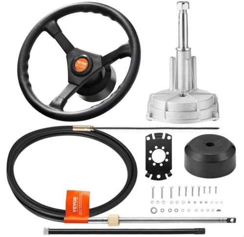VEVOR Outboard Steering System 10' Boat Steering Cable 3/4'' Shaft with 13.5 Inch Wheel