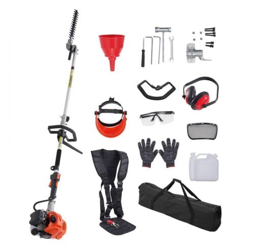 VEVOR 15.7-inch 26CC 2 Cycle Gas Powered Pole Hedge Trimmer with Dual Sided Dual Action Blade, 270° Adjustable Trimmer Head