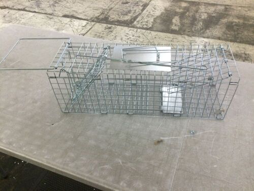 24 in Silver Foldable Steel Live Animal Trap Cage